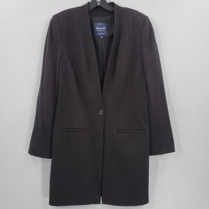 Women's Madewell E1540 Black Longline Venice Boyfriend‎ Blazer Size 12